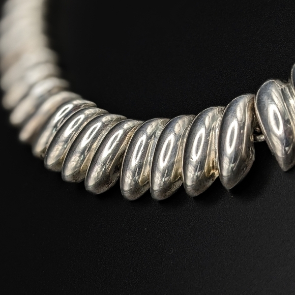 RETRO Silver Toned Collar Link Necklace - Picture 6 of 9